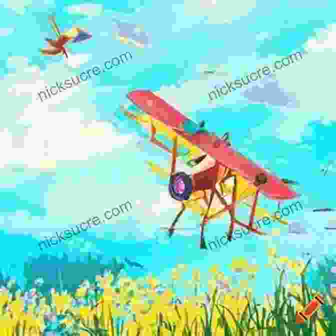 A Biplane Flying Over A Field Of Wildflowers Biplane Richard Bach