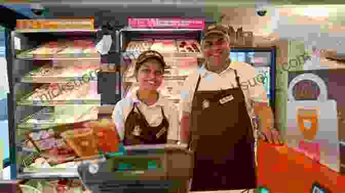 A Dunkin' Donuts Employee Serving A Customer With A Smile Around The Corner To Around The World: A Dozen Lessons I Learned Running Dunkin Donuts