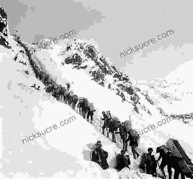 A Group Of Gold Seekers Struggling To Climb A Steep, Icy Trail During The Klondike Gold Rush. Gold Fever: Incredible Tales Of The Klondike Gold Rush (Amazing Stories)