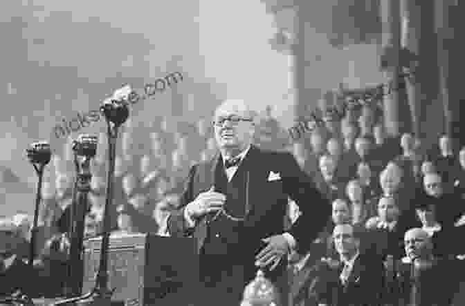 Winston Churchill Standing At A Podium, Addressing A Crowd Their Finest Hour (Winston S Churchill The Second World Wa 2)